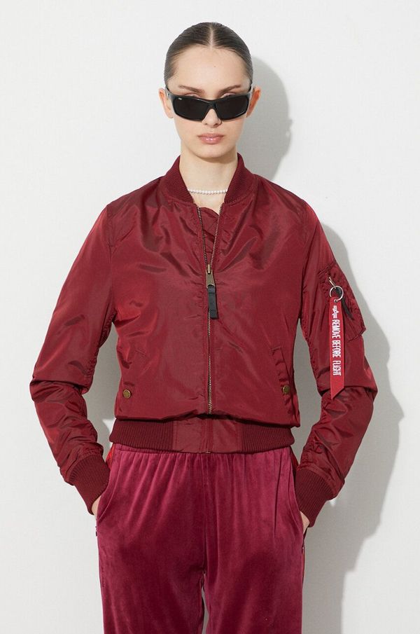 Alpha Industries Bomber jakna Alpha Industries ženski, bordo barva