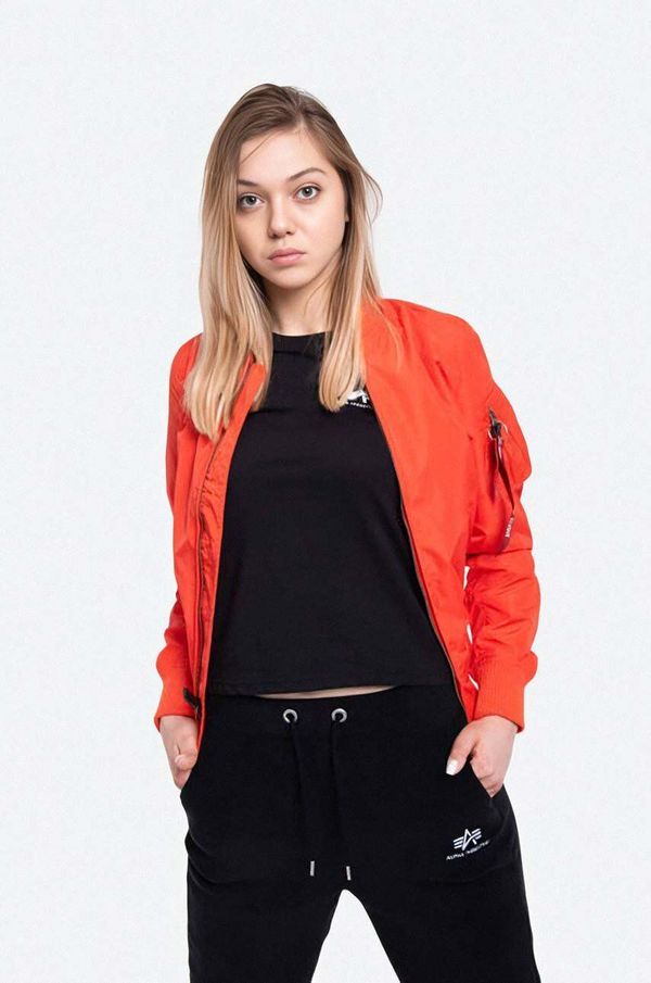 Alpha Industries Bomber jakna Alpha Industries ženski, rdeča barva