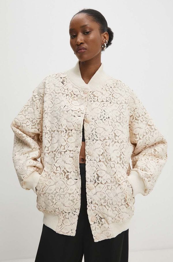 Answear Lab Bomber jakna Answear Lab ženski, bež barva