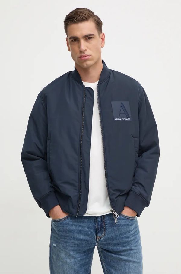 Armani Exchange Bomber jakna Armani Exchange moška, mornarsko modra barva, 6DZB20 ZN5MZ