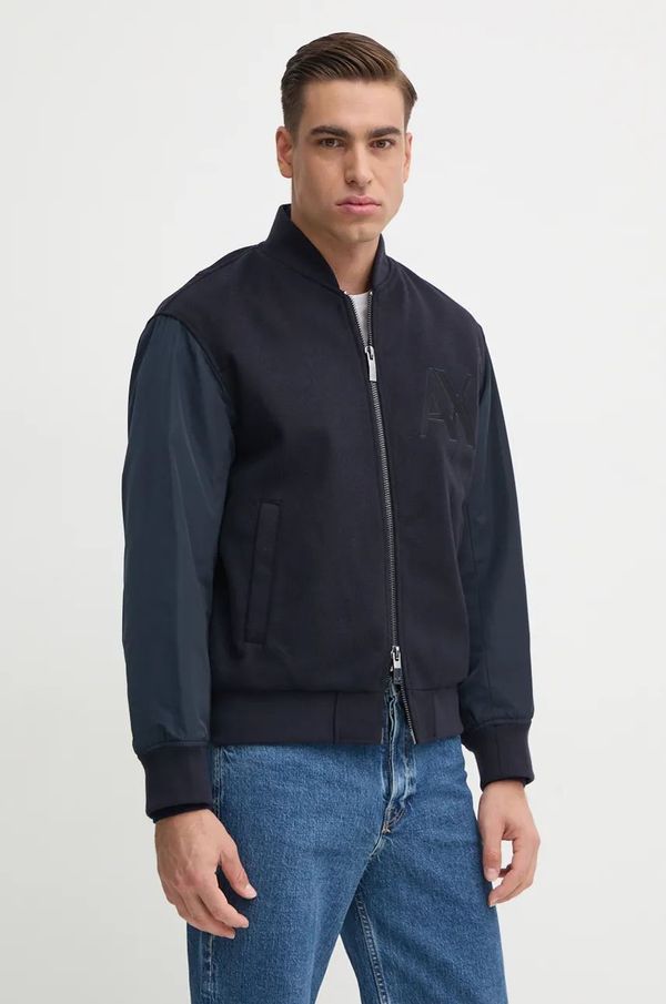 Armani Exchange Bomber jakna Armani Exchange moška, mornarsko modra barva, 6DZB32 ZN5PZ