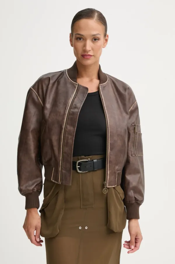 Guess Bomber jakna Guess ANGELIQUE ženska, rjava barva, W5RL21 WGW40