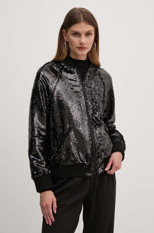 Guess Bomber jakna Guess ANTONIA ženska, črna barva, W4YL12 WGAH0