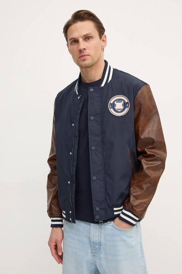 Guess Bomber jakna Guess VARSITY moška, mornarsko modra barva, M5RL19 WGU82