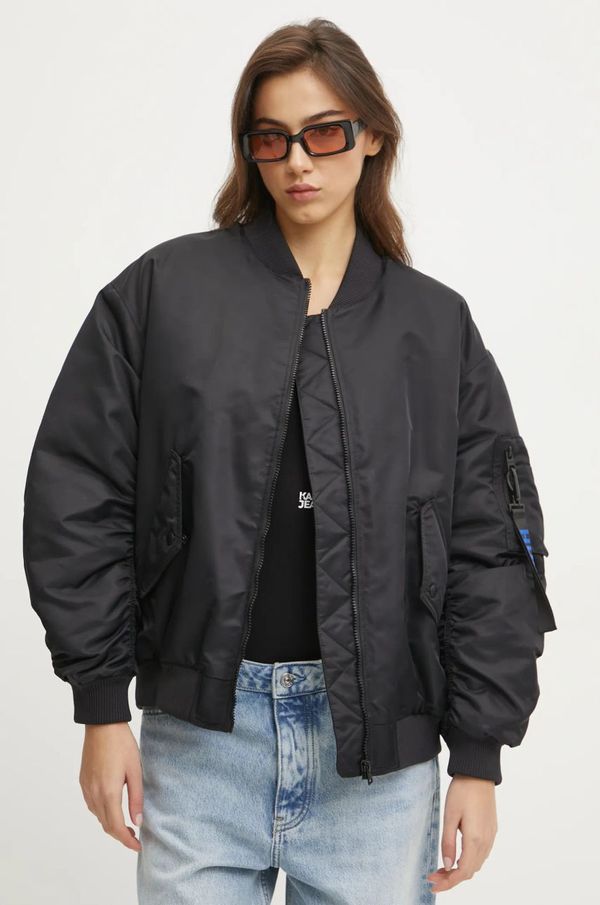 Hugo Blue Bomber jakna Hugo Blue ženska, črna barva, 50530502