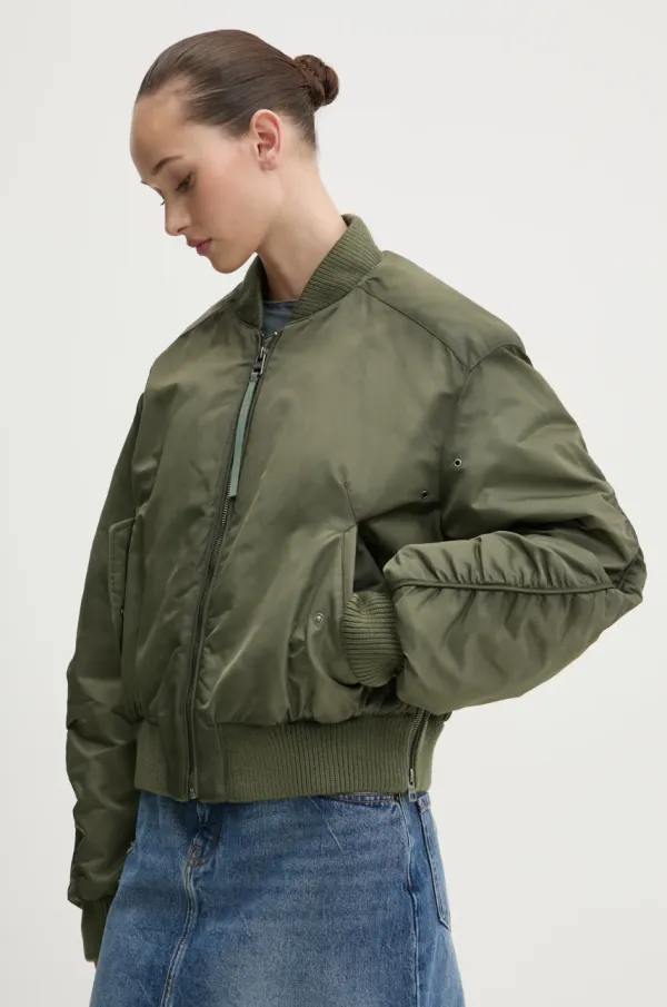 HUGO Bomber jakna HUGO ženska, zelena barva, 50529001