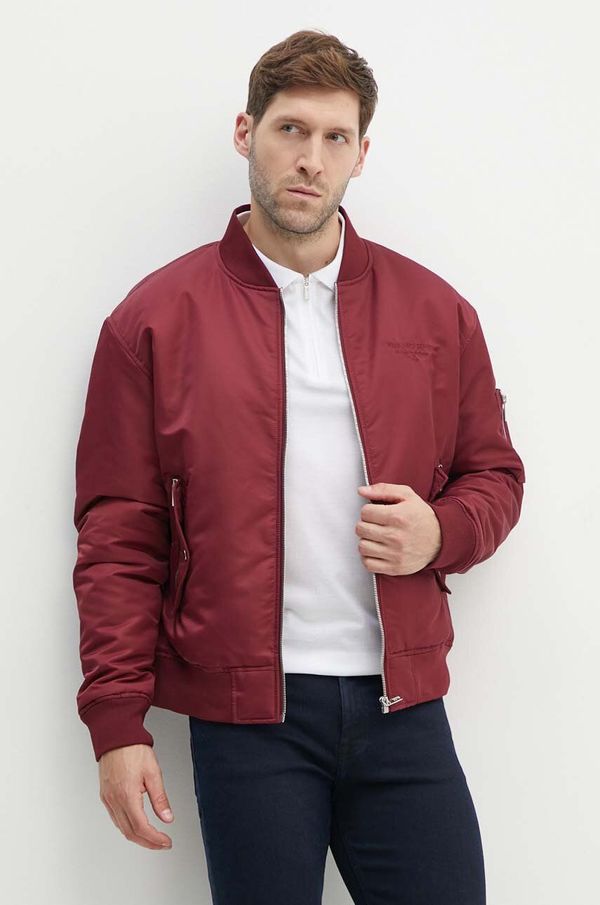 Karl Lagerfeld Bomber jakna Karl Lagerfeld moški, bordo barva