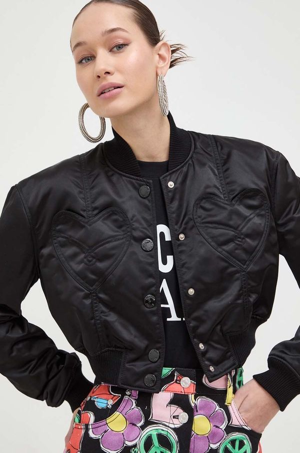 Moschino Jeans Bomber jakna Moschino Jeans ženski, črna barva