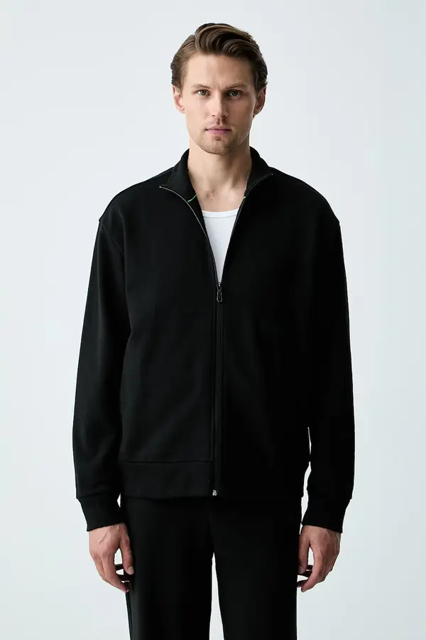 BOSS Green BOSS Green jopica moška z bombažem SW_Collar Full Zip