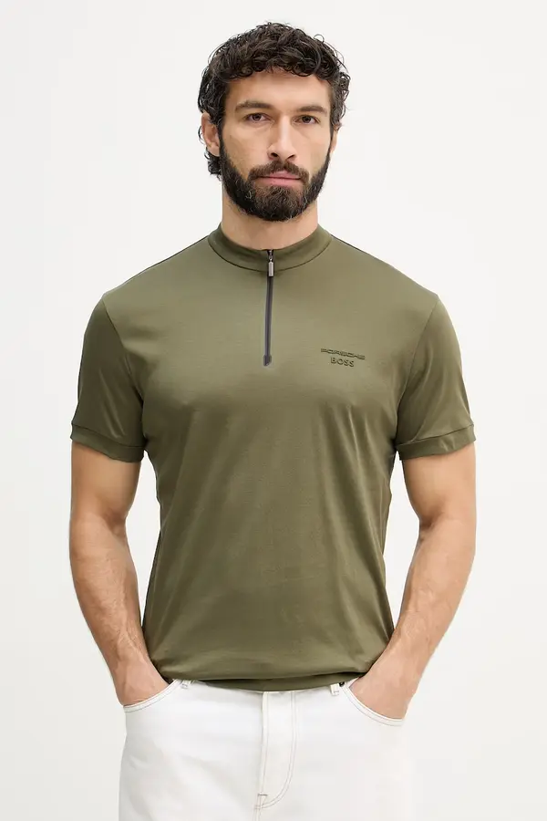 BOSS Green BOSS Green kratka moška bombažna majica BOSS X PORSCHE