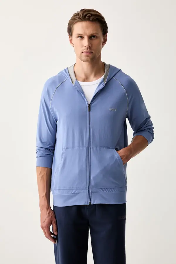 BOSS BOSS jopica s kapuco moška bombažna z elastanom Mix&Match Jacket H