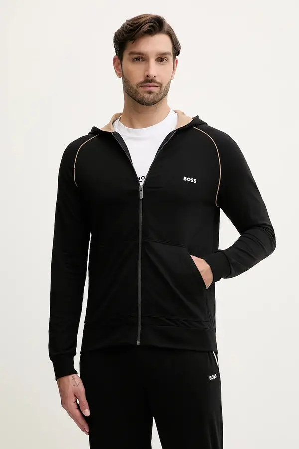 BOSS BOSS jopica s kapuco moška bombažna z elastanom Mix&Match Jacket H