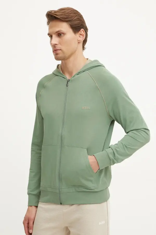 BOSS BOSS jopica s kapuco moška bombažna z elastanom Mix&Match Jacket H