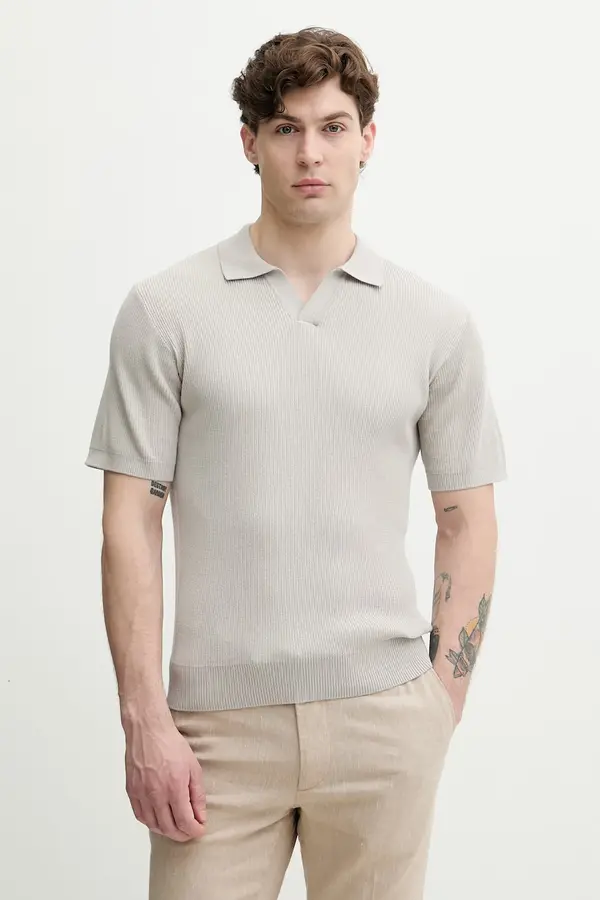 BOSS Orange BOSS Orange pletena polo majica moška bombažna