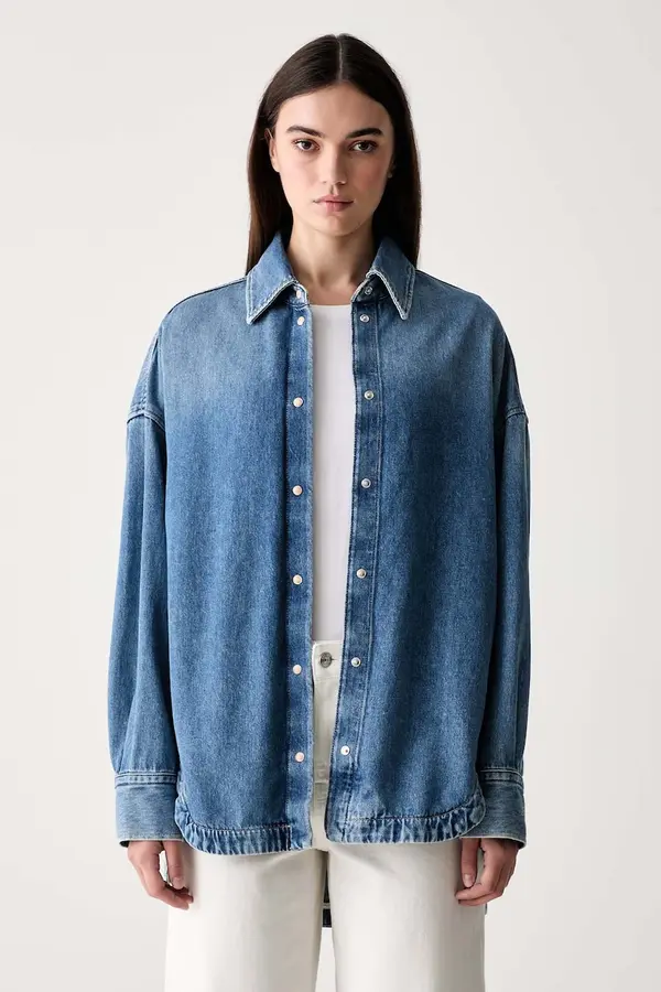 BOSS Orange BOSS Orange srajca ženska denim C_OVERSHIRT 4.0