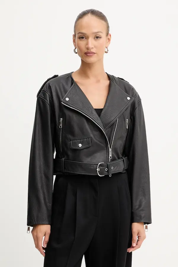 BOSS Orange BOSS Orange Usnjena biker jakna BOSS Orange C_Sadora
