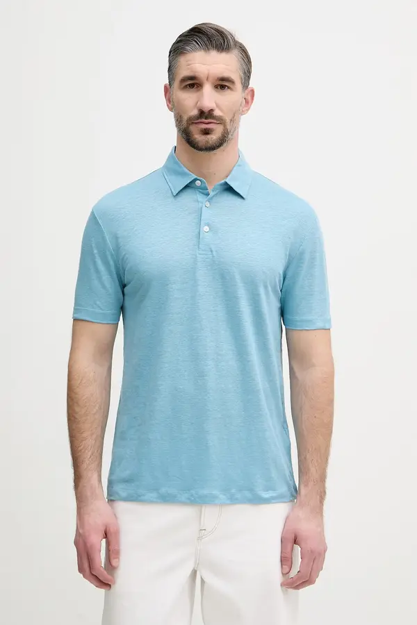 BOSS BOSS Polo majica moška lanena BOSS X DAVID BECKHAM