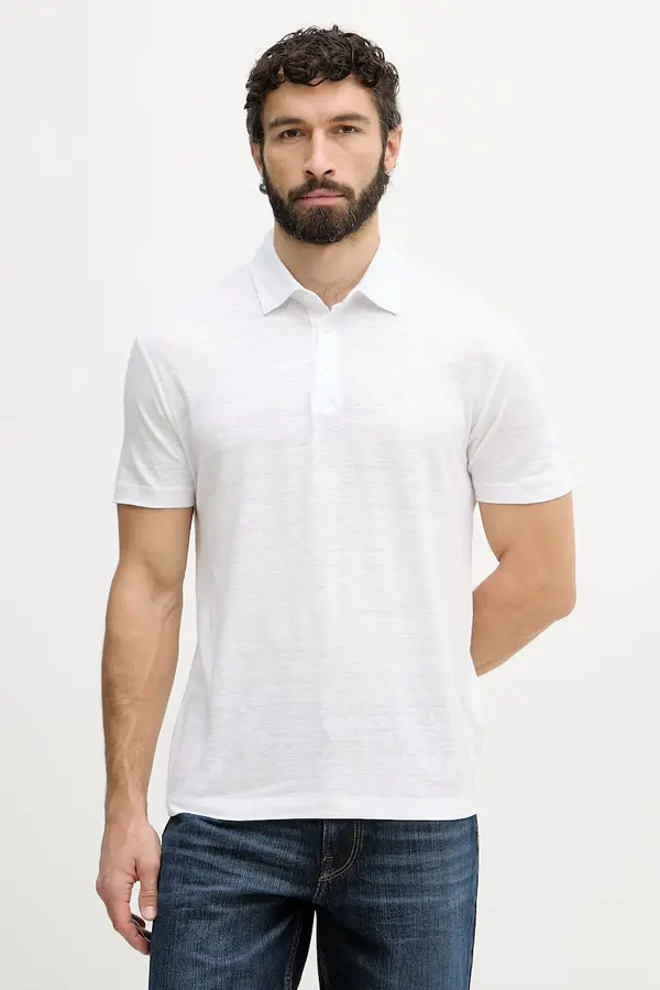 BOSS BOSS polo majica moška lanena BOSS X DAVID BECKHAM