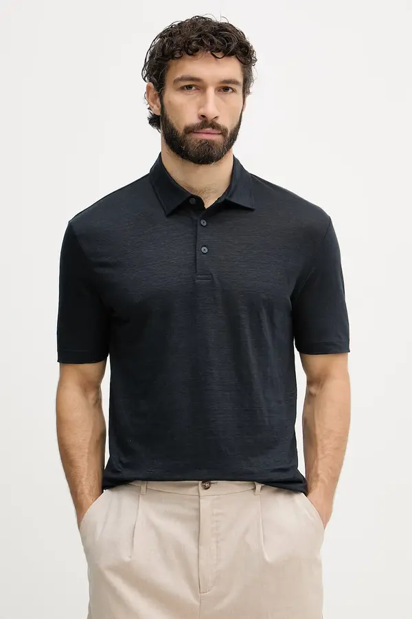 BOSS BOSS polo majica moška lanena BOSS X DAVID BECKHAM