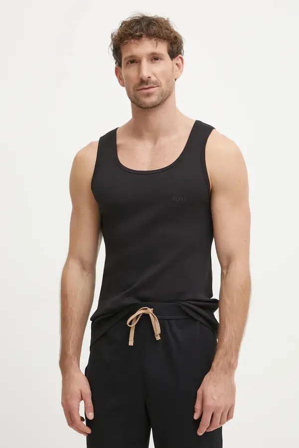 BOSS BOSS top moški bombažen TankTop3P RibClassic paket 3 kosov