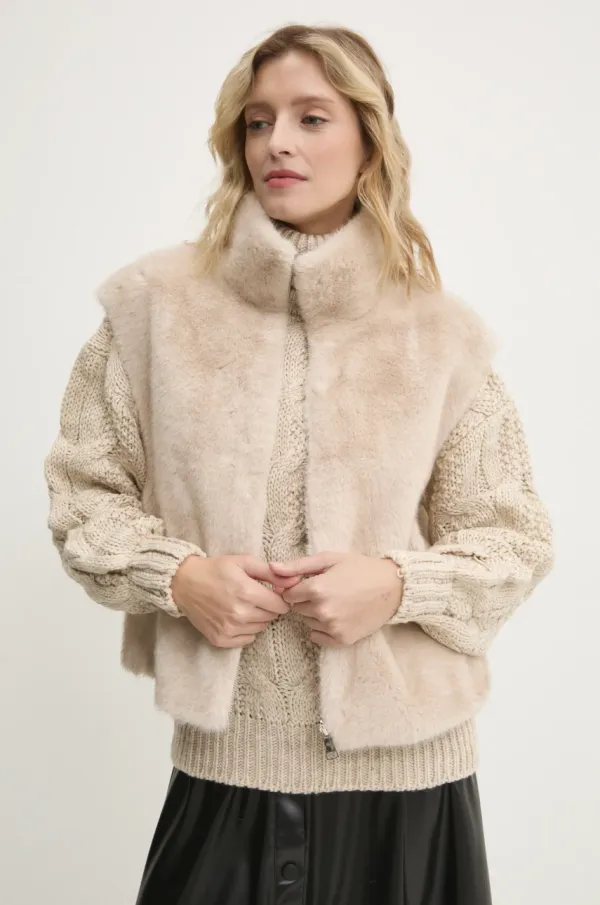 Answear Lab Brezrokavnik Answear Lab ženski, bež barva