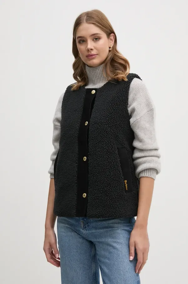 Barbour Brezrokavnik Barbour ženski, črna barva, LLI0016