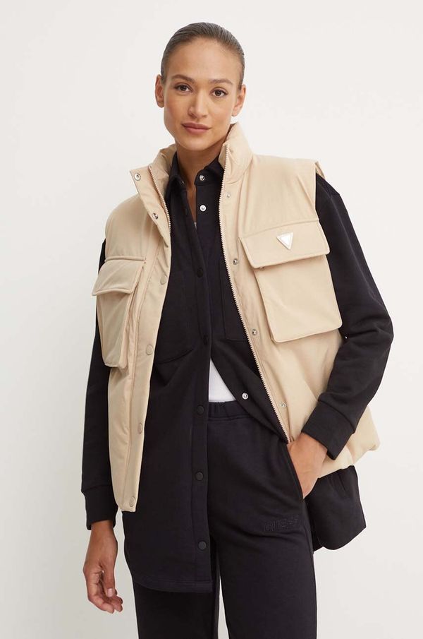 Guess Brezrokavnik Guess AURLIE ženski, bež barva, V4YL00 WG982