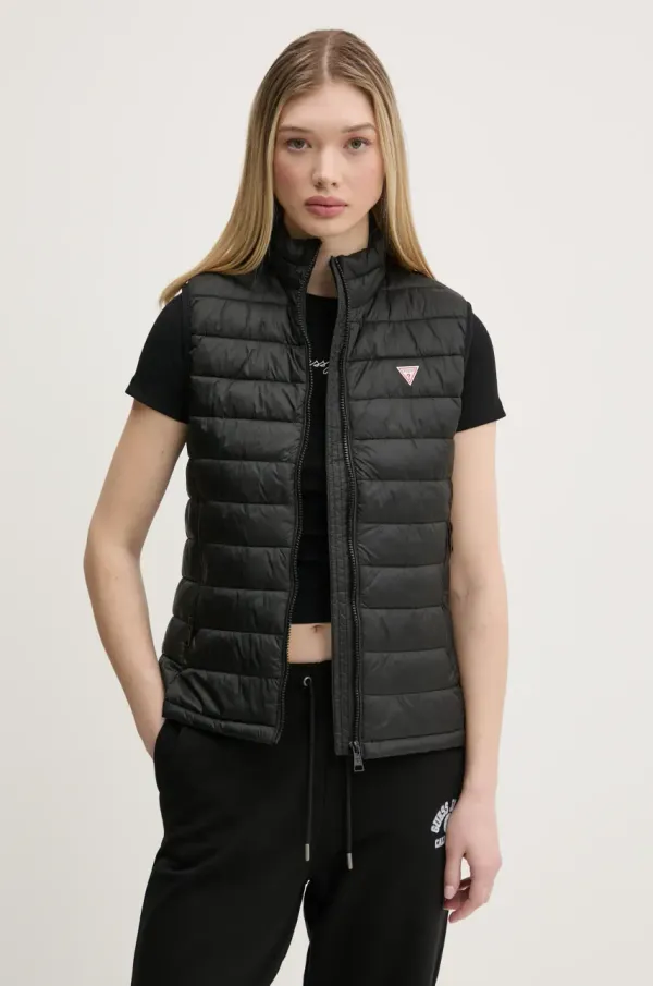 Guess Jeans Brezrokavnik Guess Jeans ženski, črna barva, W5RN55 WHAB2