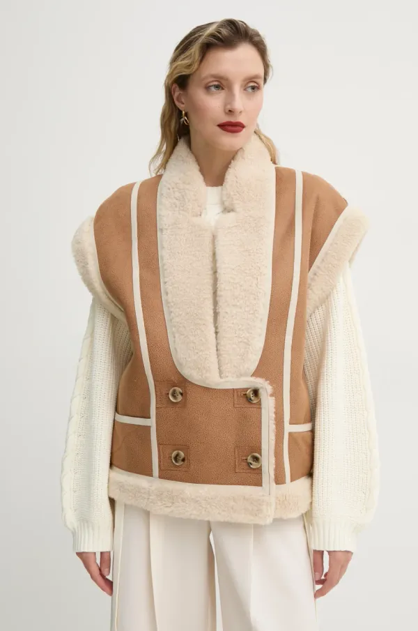 MUNTHE Brezrokavnik MUNTHE FIKALY ženski, bež barva, 251152625117