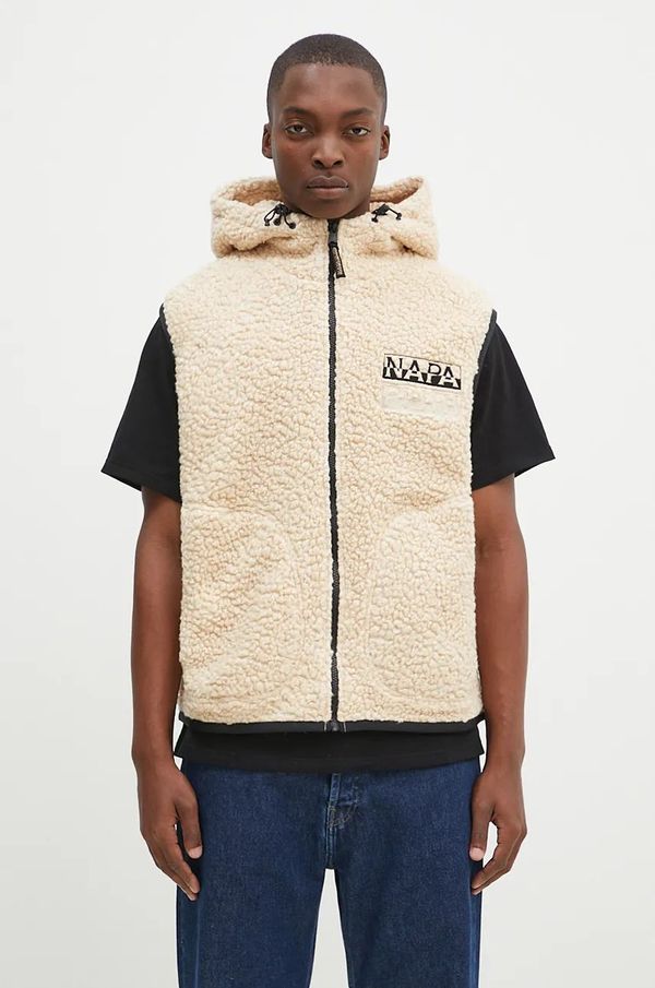 Napapijri Brezrokavnik s primesjo volne Napapijri T-Jaman V bež barva, NP0A4HZMN1J1