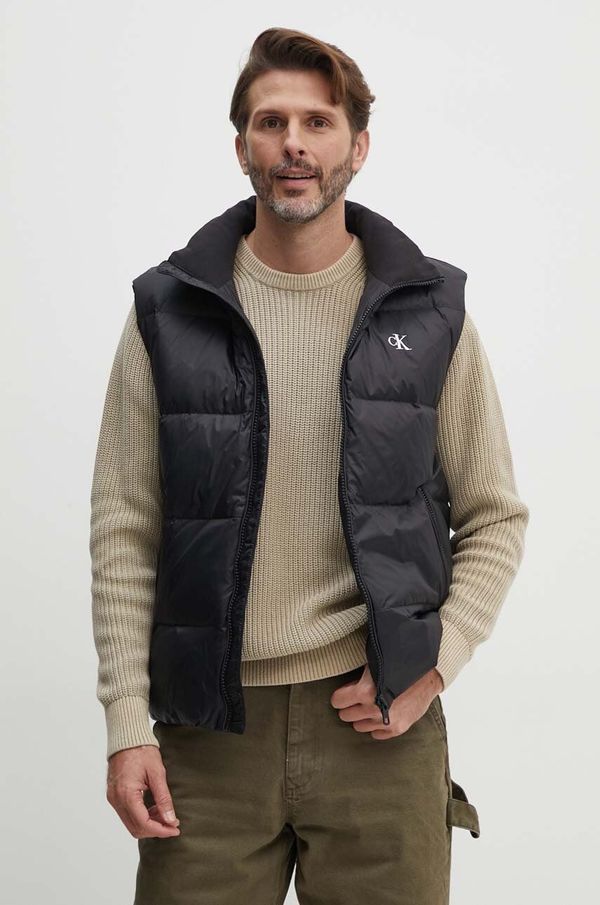 Calvin Klein Jeans Brezrokavnik s puhom Calvin Klein Jeans moški, črna barva, J30J325901