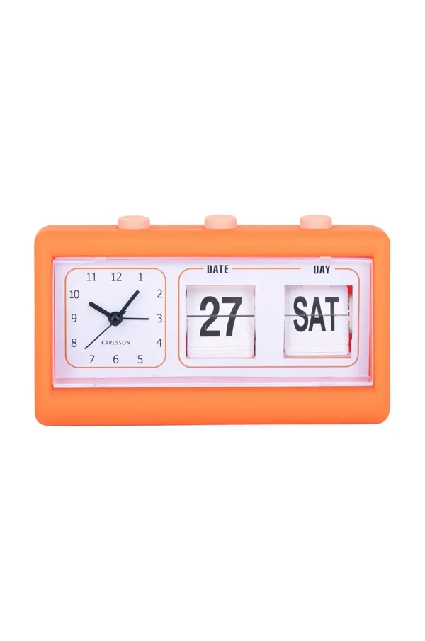 Karlsson Budilka Karlsson Data Flip oranžna barva