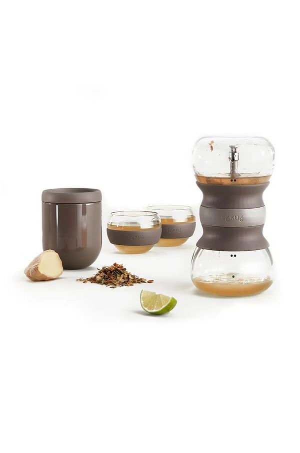 Lekue Čajni set za 2 osebi Lekue Calm At Home rjava barva