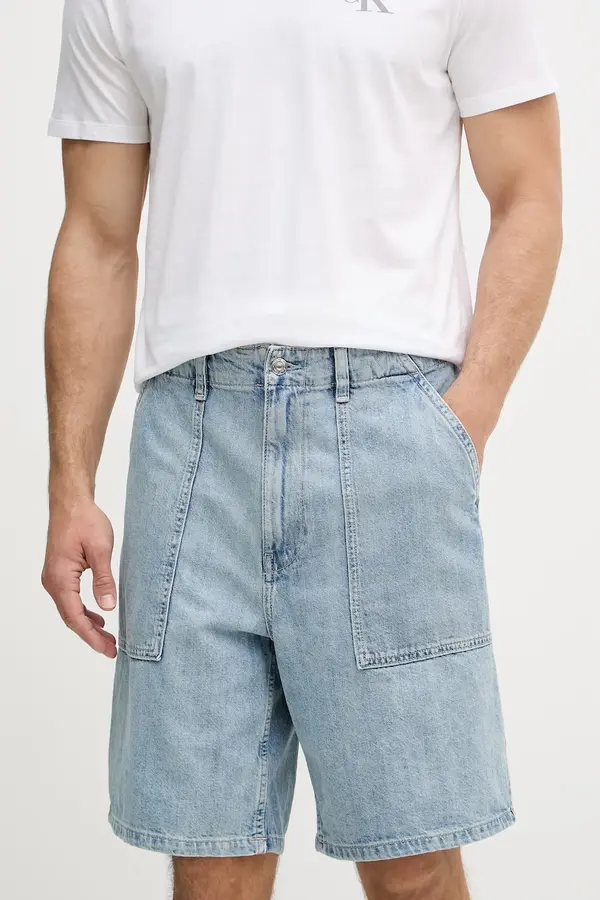 Calvin Klein Jeans Calvin Klein Jeans bermuda hlače moške z dodatkom lanu