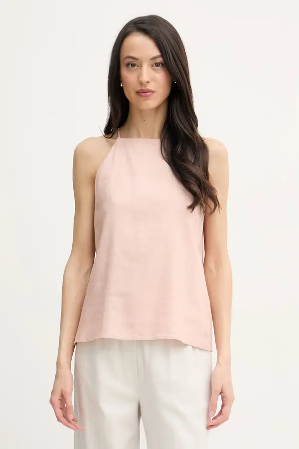 Calvin Klein Jeans Calvin Klein Jeans bluza z naramnicami ženska z lanom