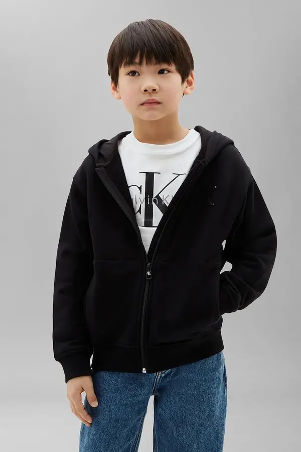 Calvin Klein Jeans Calvin Klein Jeans jopica s kapuco otroška z bombažem