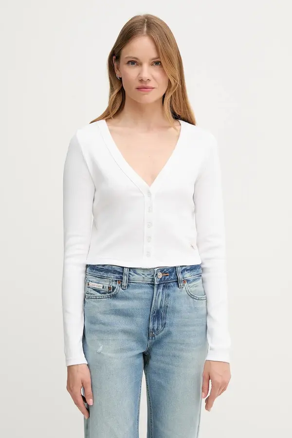 Calvin Klein Jeans Calvin Klein Jeans kardigan ženski bombažni z elastanom