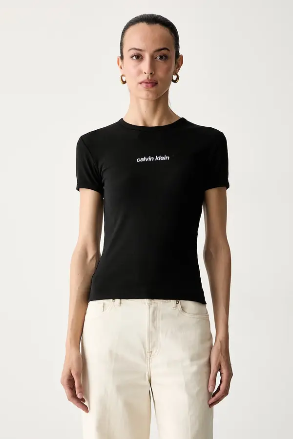 Calvin Klein Jeans Calvin Klein Jeans kratka majica ženska bombažna z elastanom