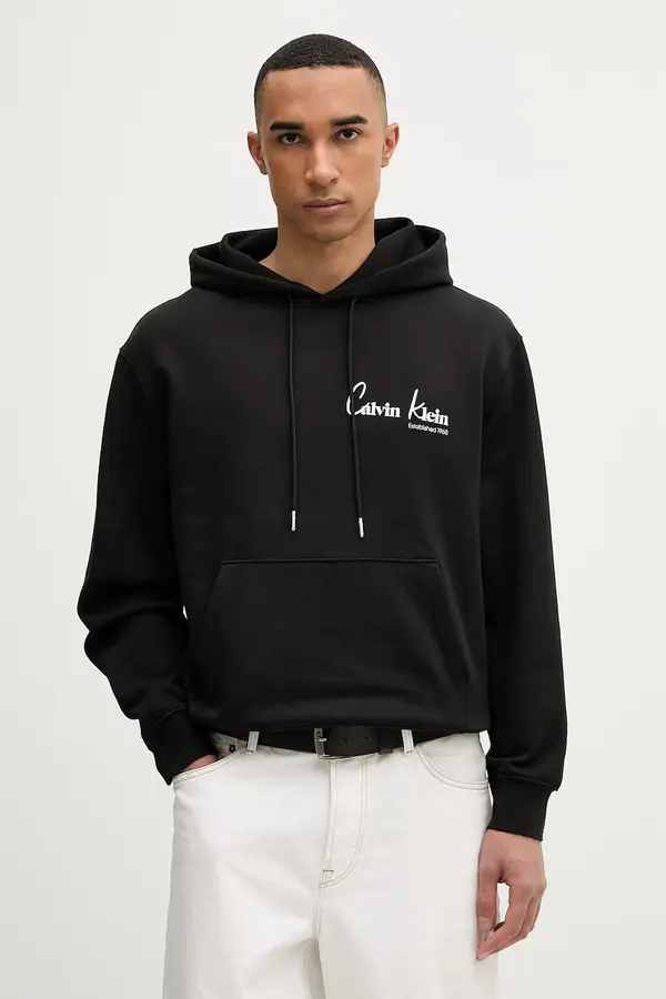 Calvin Klein Jeans Calvin Klein Jeans pulover s kapuco moški bombažen