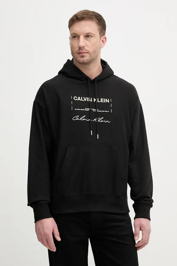 Calvin Klein Jeans Calvin Klein Jeans pulover s kapuco moški z bombažem