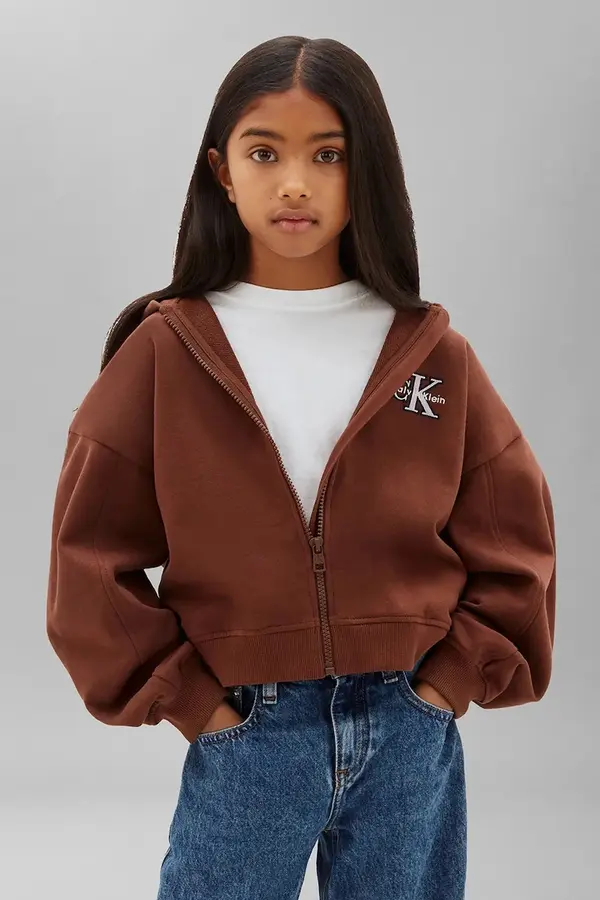 Calvin Klein Jeans Calvin Klein Jeans pulover s kapuco otroški bombažen