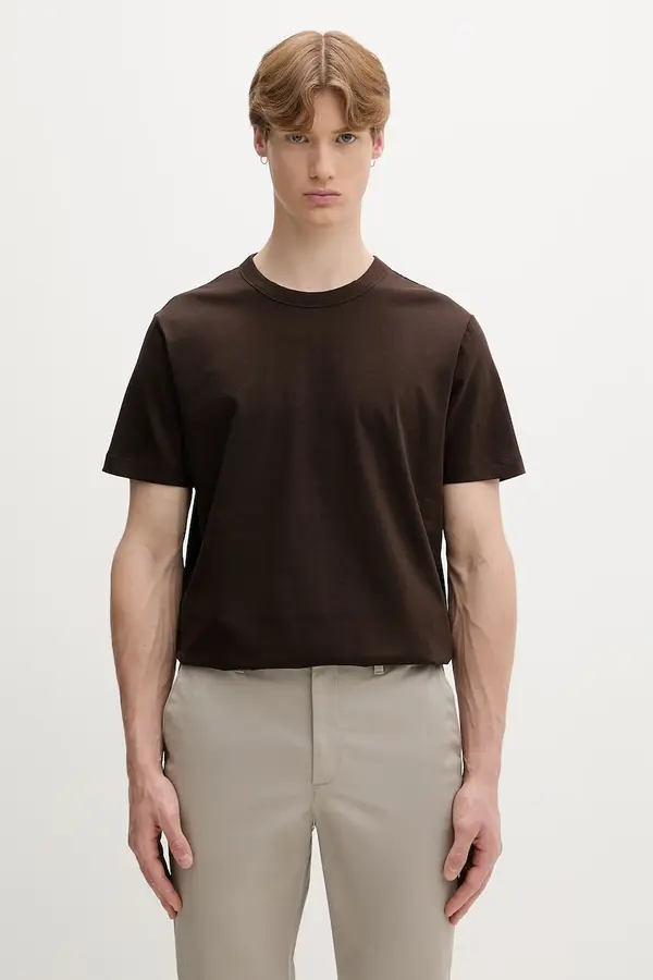 Calvin Klein Calvin Klein kratka majica ženska z dodatkom lanu
