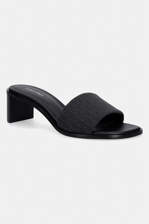 Calvin Klein Calvin Klein natikači s polno peto (blok) ženski BLOCK HEEL SANDAL AOP
