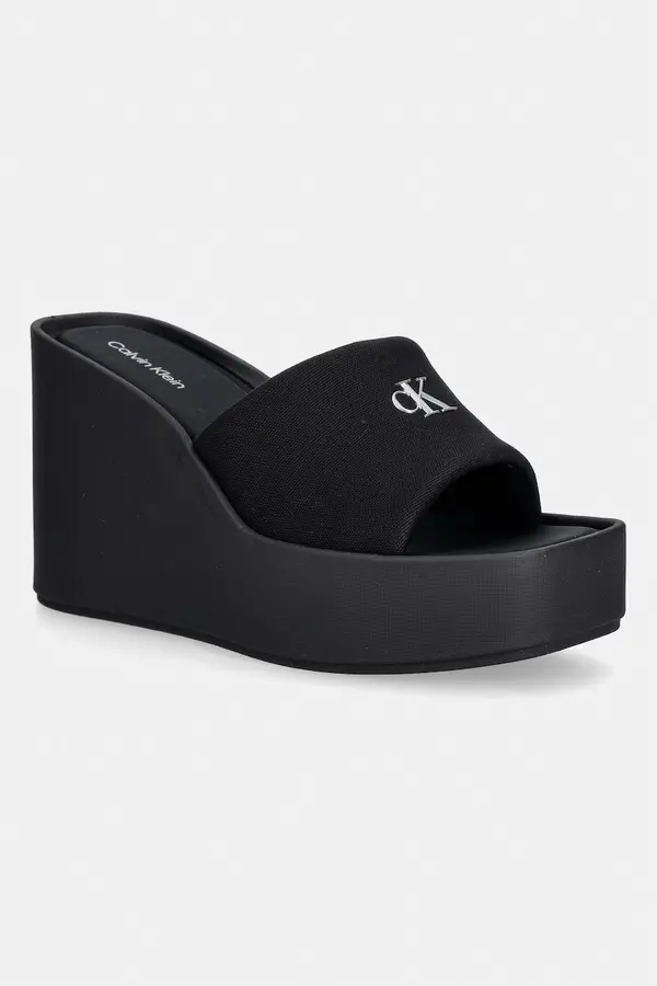 Calvin Klein Calvin Klein natikači s polno peto ženski WEDGE 70 SNDL CANV MG
