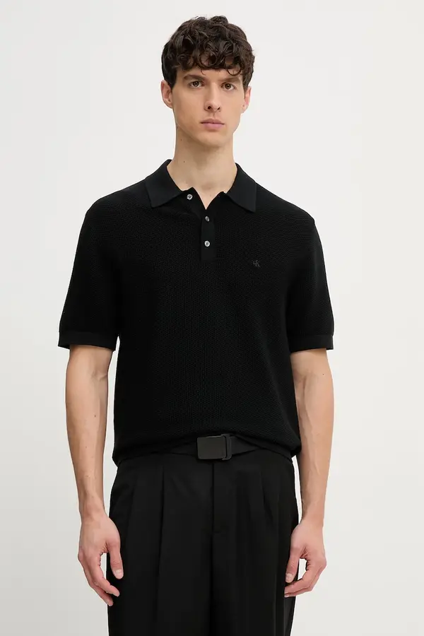 Calvin Klein Calvin Klein pletena polo majica moška bombažna