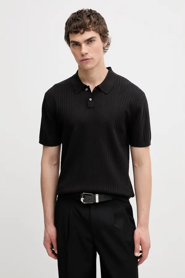 Calvin Klein Calvin Klein pletena polo majica moška z viskozo