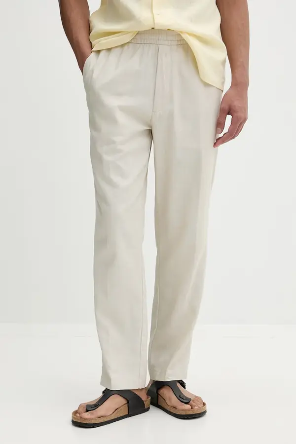 Calvin Klein Calvin Klein ravne hlače moške z lanom