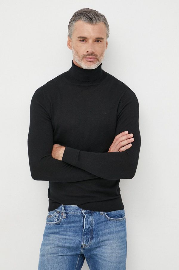 Calvin Klein Calvin Klein volnen pulover moški, črna barva,