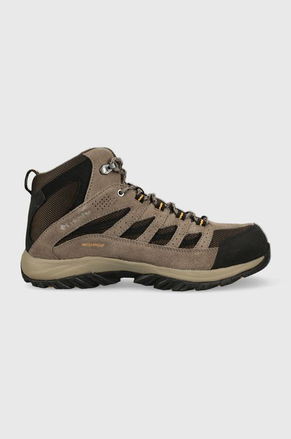 Columbia Čevlji Columbia Crestwood Mid Waterproof moški, rjava barva