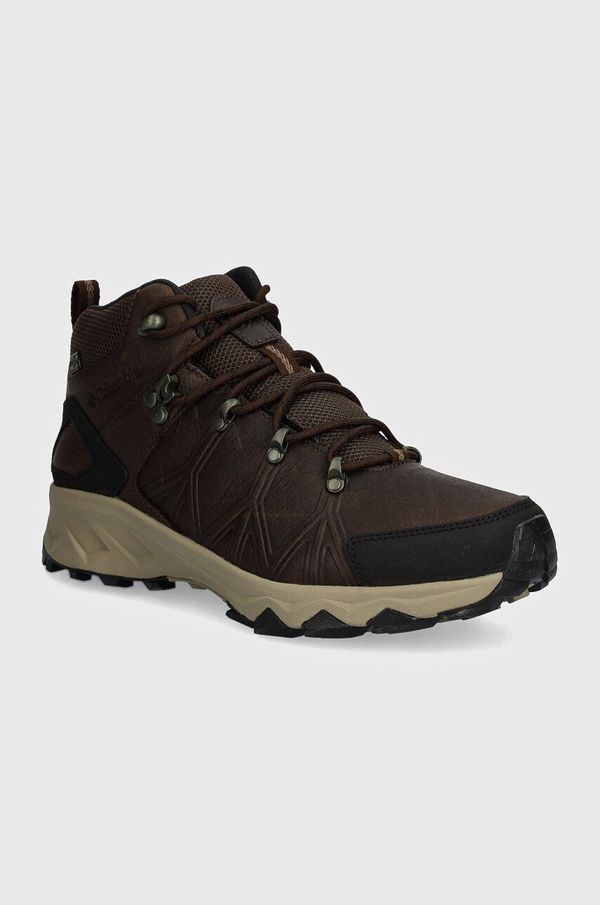 Columbia Čevlji Columbia Peakfreak Mid Outdry Leather moški, rjava barva, 2100701